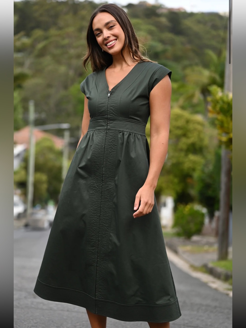 Wyatt Wylde Green Noah Midi Dress NWT Size Large
